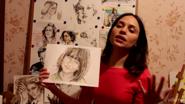 Watercolor realistic portrait painting step by step workshop – Screenshot 2