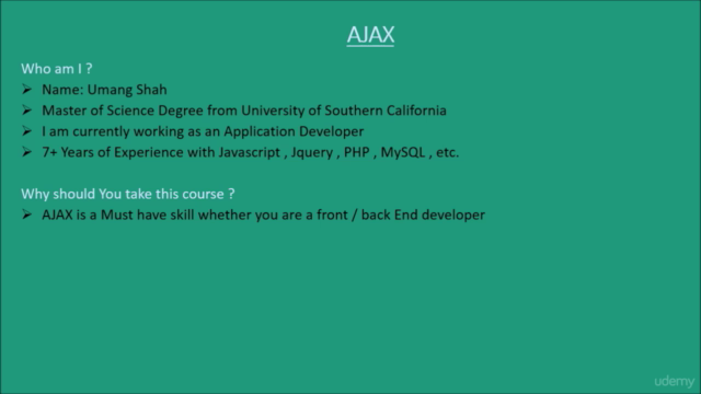 AJAX using Javascript and JQuery + 2 Projects – Screenshot 1