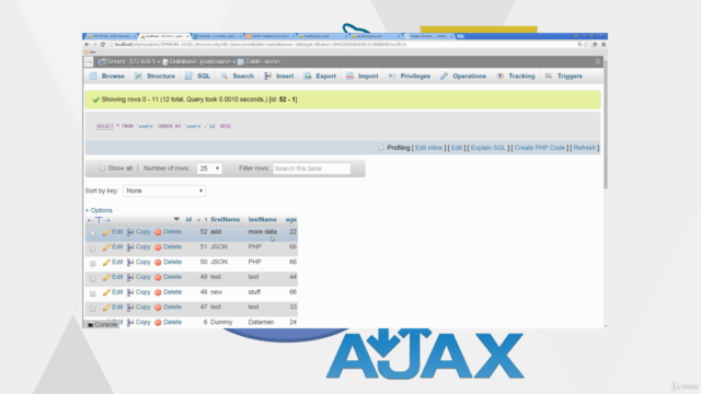 JSON AJAX data transfer to MySQL database using PHP - Screenshot_02