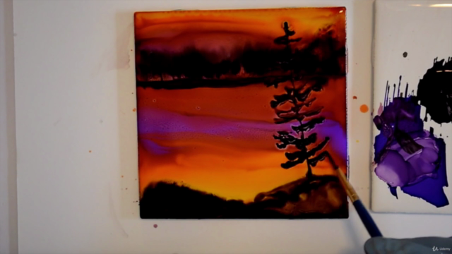 Beginner Alcohol Ink Yupo Sunset Learn to Paint Easy Steps - Screenshot_01