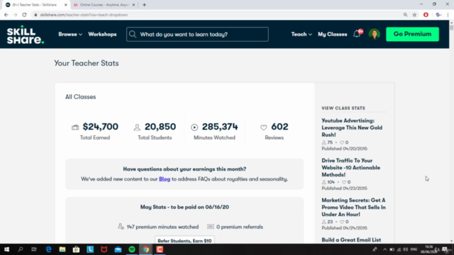 Publish Simple Videos For a Living - Skillshare Earnings – Screenshot 4