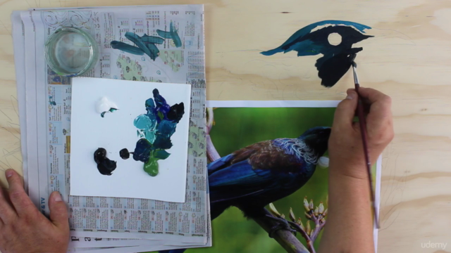 Paint a realistic bird using acrylics – Screenshot 1
