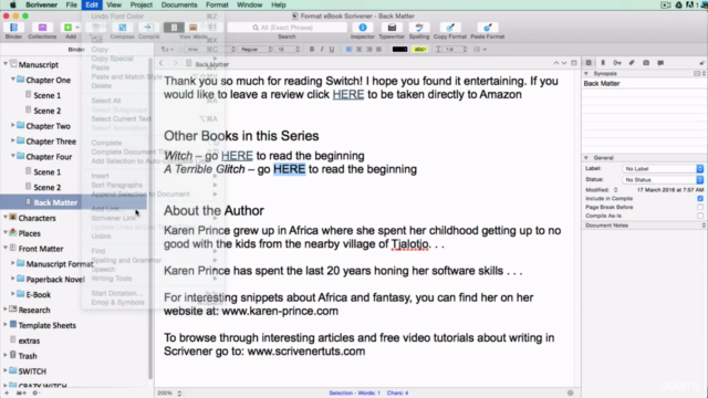 Scrivener | Compiling Your eBook for Export in Scrivener - Screenshot_02