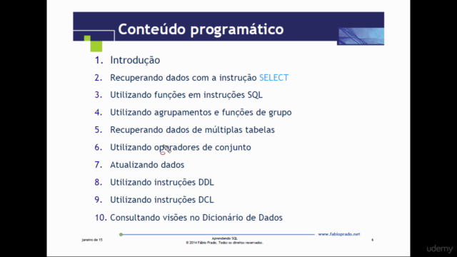 Minicurso Aprendendo SQL em Oracle – Screenshot 2
