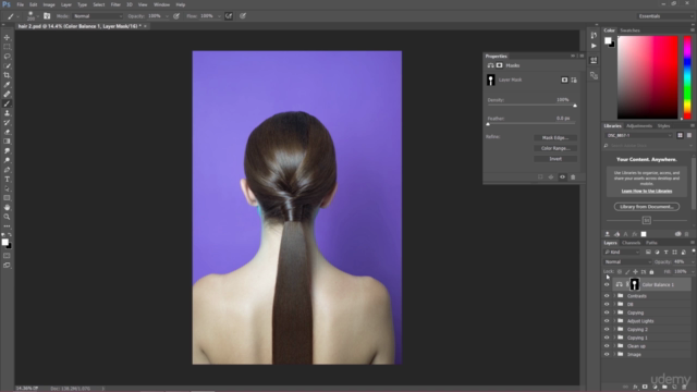 Professional Hair Retouching Techniques in Photoshop – Screenshot 1