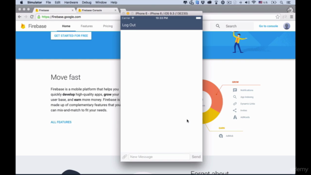 Professional iOS Chat App with Social Login using Firebase 3 – Screenshot 1