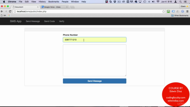 Using a Third Party API to Send SMS with PHP (SMS) – Screenshot 1