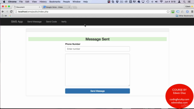 Using a Third Party API to Send SMS with PHP (SMS) – Screenshot 3