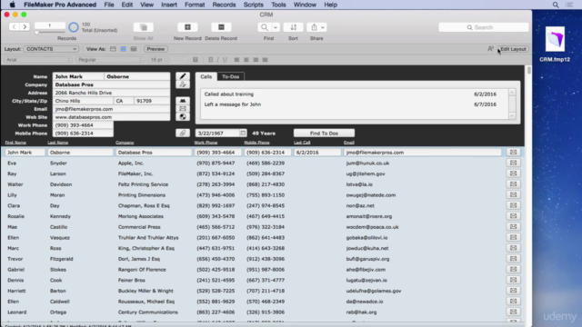 90 Minute Contact Manager in FileMaker Pro – Screenshot 4
