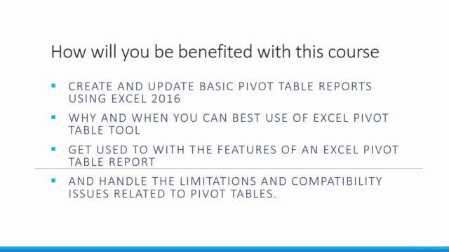 Excel 2016 Pivot Tables: Create Basic Pivot Tables in Excel – Screenshot 2
