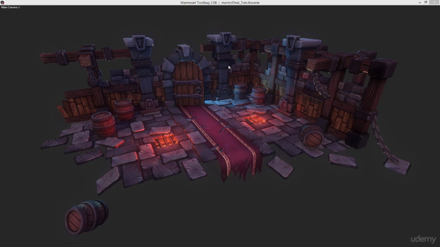 Model and Texture a Stylized Dungeon for Games – Screenshot 1
