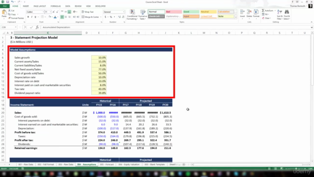 Financial Modeling - Build Your Own 3 Statement Projection - Screenshot_04