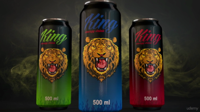 3D Product Visualization in Cinema 4D - Energy Drink Poster – Screenshot 1