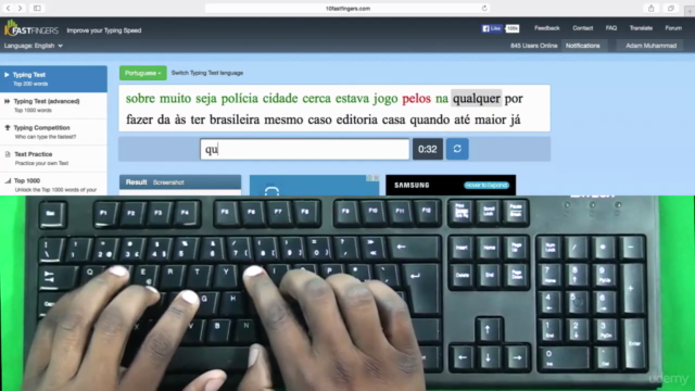 Curso de Digitação Rápida - Português, Inglês e Árabe – Screenshot 2