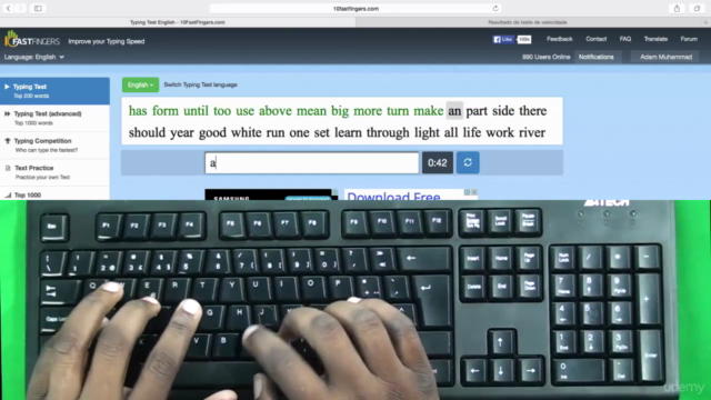Curso de Digitação Rápida - Português, Inglês e Árabe – Screenshot 3
