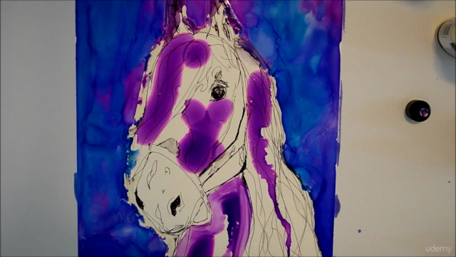 Paint a Detailed Magical Horse with Alcohol Inks on Yupo – Screenshot 3