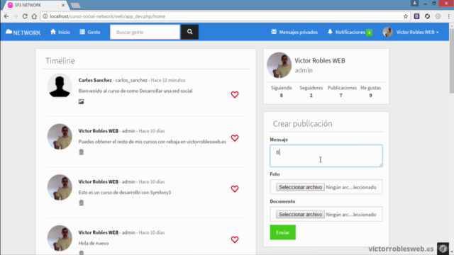 Desarrollar una red social con PHP, Symfony3, jQuery y AJAX – Screenshot 3