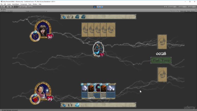 Learn To Code Trading Card Game Battle System With Unity 3D – Screenshot 1