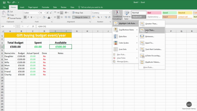 Super Simple Excel 2016 for Beginners (MS Office 365) - Screenshot_03